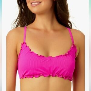Salt & Cove Pink Ruffle Trim Bikini Top Size XL NWT
